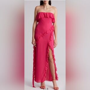 Know One Cares Elegant Pink Strapless Dress Nwot Size S
